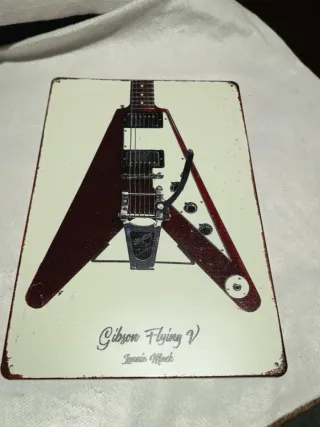 Placa Metálica Guitarra Gibson Flying V