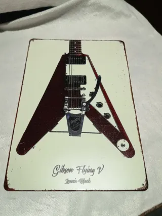 Placa Metálica Guitarra Gibson Flying V
