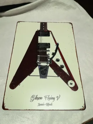 Placa Metálica Guitarra Gibson Flying V