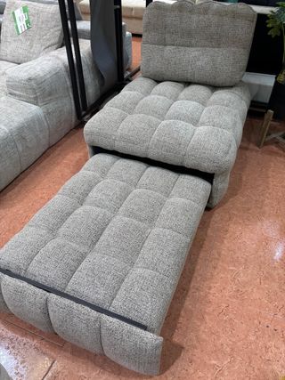 Butaca Cama Beige y Gris Nube