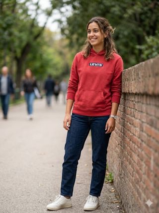 Sudadera Levi's con capucha roja