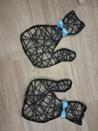 Cuadros Decorativos Gatos Mimbre Set 2