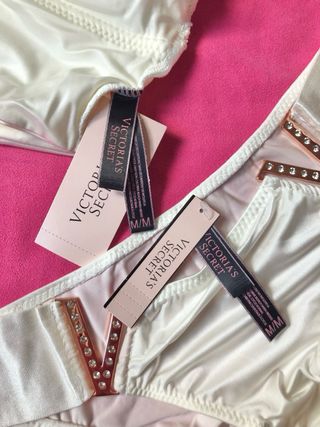 Conjunto lenceria Victoria's Secret Blanco Perla