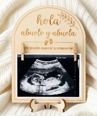 Cartel madera Hola abuelo y abuela