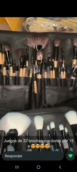 Juego 32 brochas de maquillaje + estuche