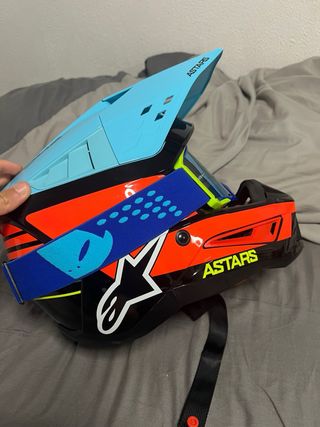 Casco Alpinestars Motocross/Enduro Azul/Naranja