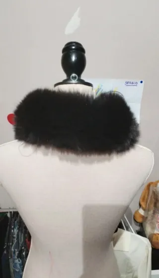 Stola di pelo nera marrone per donna