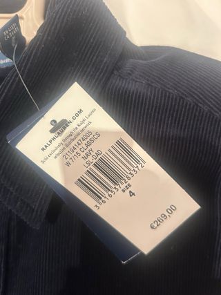 Vestido camisero pana azul Polo Ralph Lauren