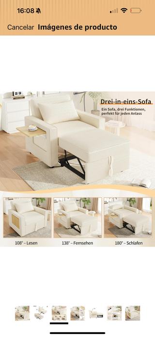 Sofa Cama Beige Nuevo