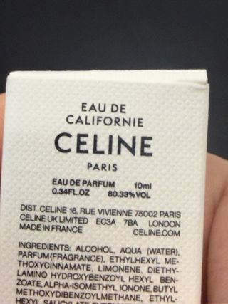Perfume Celine Eau de Californie