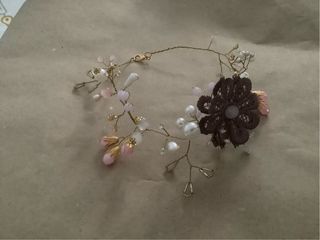 Collar choker floral perlas y pedrería