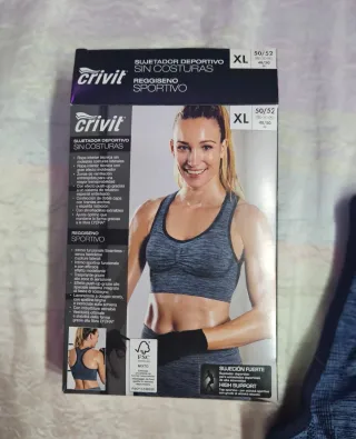 Sujetador deportivo Crivit azul/gris