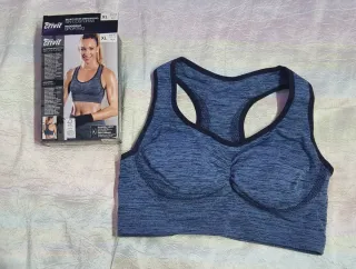 Sujetador deportivo Crivit azul/gris