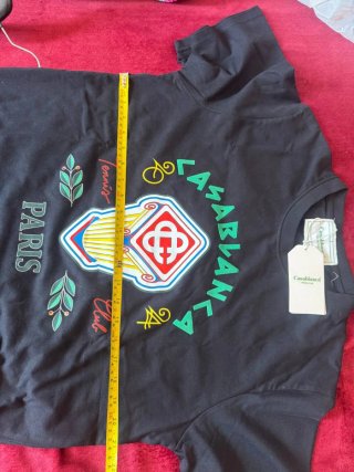 T-shirt Casablanca blu scuro con logo