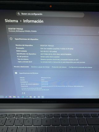 Portátil Asus Vivobook 15 F1504ZA Grigio