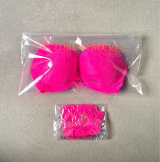 Conjunto lencería Victoria's Secret Rosa encaje