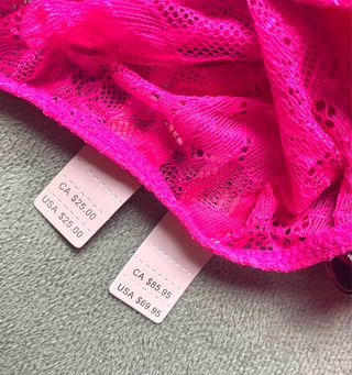 Conjunto lencería Victoria's Secret Rosa encaje