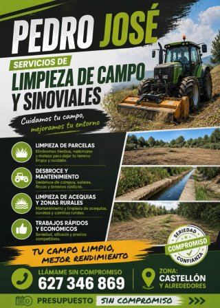 Limpieza de campos y naves