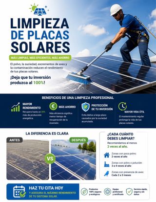 Limpieza de placas solares