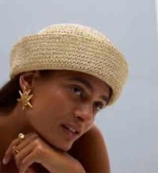 Sombrero Zara rafia beige 100%