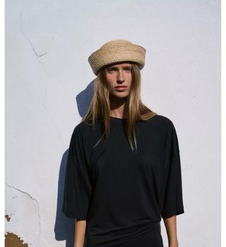 Sombrero casquete 100% rafia  zara  T/S