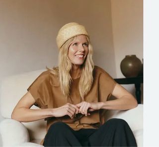 Sombrero casquete 100% rafia  zara  T/S