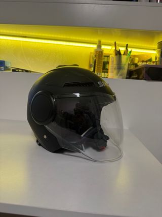 Casco Jet SMK Negro Talla M