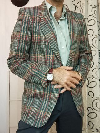 Giacca Tweed Lana Grigio/Rosso Uomo VENEZIA 46