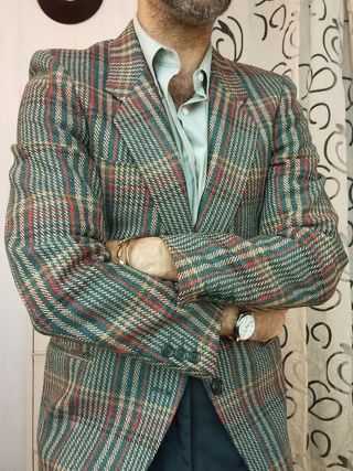 Giacca Tweed Lana Grigio/Rosso Uomo VENEZIA 46