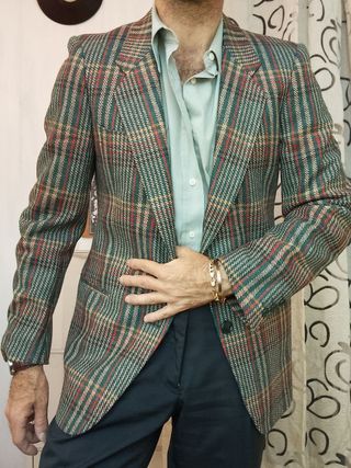 Giacca Tweed Lana Grigio/Rosso Uomo VENEZIA 46