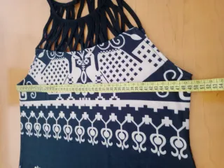 Vestido mujer negro y beige