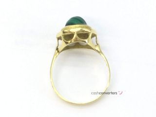 anillo oro 18k con piedra con malaquita