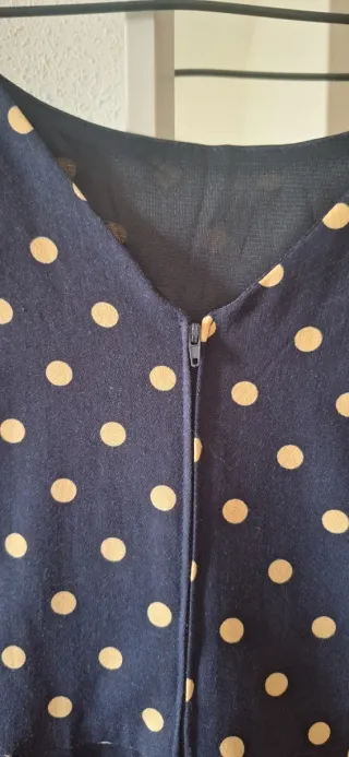 Vestido retro estilo lunares algodón ligero