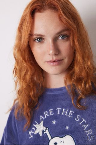 Pijama polar Snoopy azul y blanco