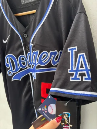 Camiseta Nike Dodgers Talla L Negra y Azul