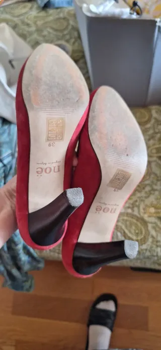 Chloé Zapatos de Tacón Rojos Suede