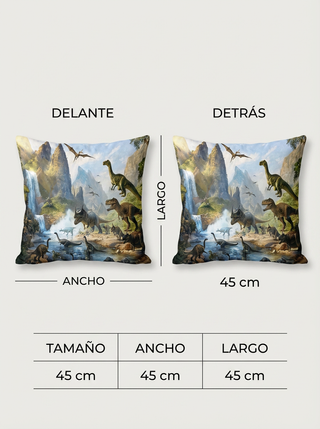 Cojín Dinosaurios 45x45 Jurassic Decorativo