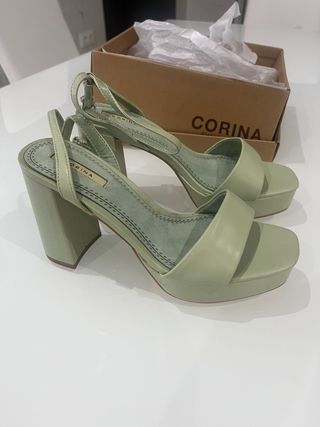 Tacchi verdi 11 cm con tacco 3 cm e piattaforma