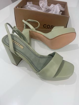 Tacchi verdi 11 cm con tacco 3 cm e piattaforma