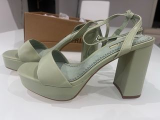 Tacchi verdi 11 cm con tacco 3 cm e piattaforma