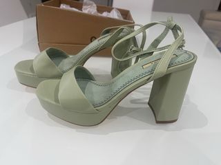 Tacchi verdi 11 cm con tacco 3 cm e piattaforma