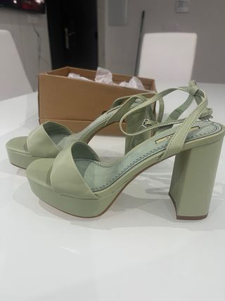 Tacchi verdi 11 cm con tacco 3 cm e piattaforma