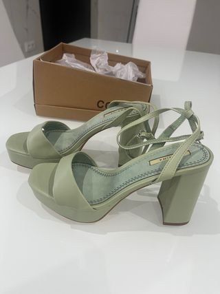 Tacchi verdi 11 cm con tacco 3 cm e piattaforma