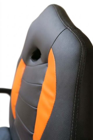 SILLA GAMING DE CUERO SINTÉTICO (Naranja/Negro)