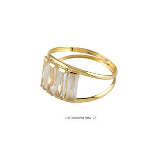 anillo oro 18k con piedra con circonita
