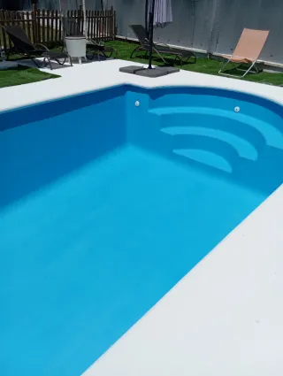 Limpieza piscina fibra y obras