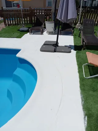Limpieza piscina fibra y obras