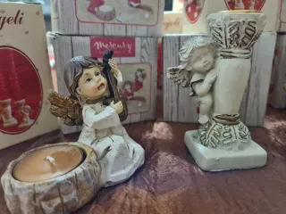 Portacandele angelo con candela