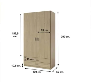 Armario de madera beige y marrón