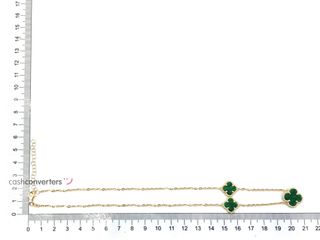 gargantilla oro 18k con piedra con onix,malaquita 22cm